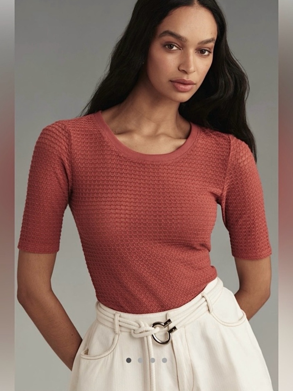 Anthropologie Pilcro Short-Sleeve Textured Tee XL NWT